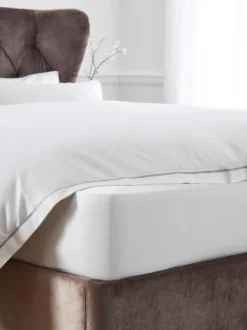 Next Collection Luxe 600 Thread Count Cotton Sateen Deep Fitted Sheet White