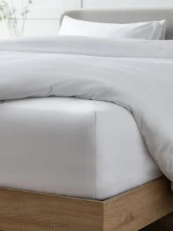 Next White Collection Luxe 400 Thread Count Egyptian Extra Deep Fitted Cotton Sateen Sheet Hot