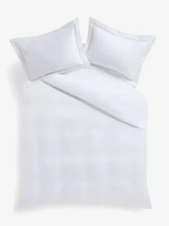 Next Collection Luxe 1000 Thread Count Sateen Oxford Luxury Duvet Cover and Pillowcase Set White Hot