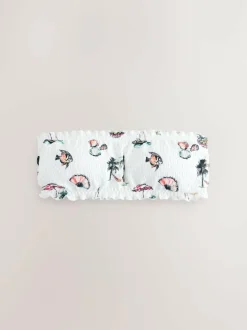 Next White Conversational Broderie Bandeau Bikini Top Discount