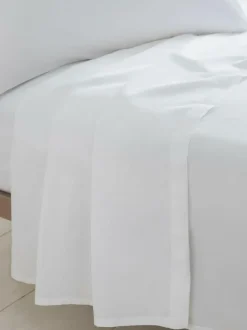 Next Cotton Rich Flat Bed Sheet White Clearance