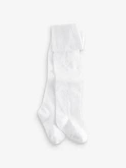 Next Cotton Rich Textured Heart Tights White Discount