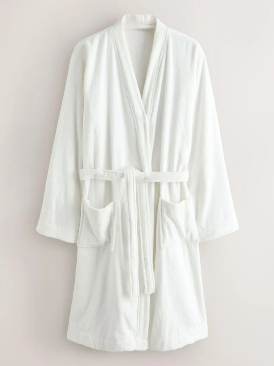 Next White Cotton Towelling Dressing Gown Best