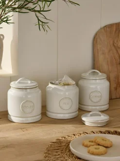 Next Country Badge Set of 3 Storage Jars White Discount