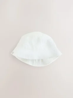 Next White Crinkle Baby Bucket Hat Discount