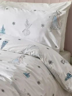 Next White Disney Frozen 100% Cotton Duvet Cover and Pillowcase Set Discount