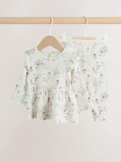 Next White Fairy Long Sleeve Frill Top And Leggings Baby 2 Piece Set (0mths-2yrs) New