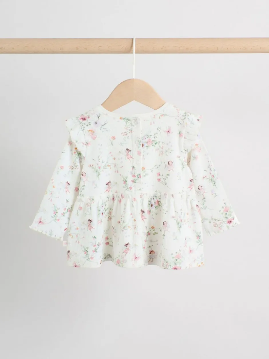 Next White Fairy Long Sleeve Frill Top And Leggings Baby 2 Piece Set (0mths-2yrs) New