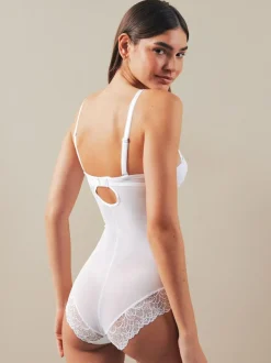 Next Firm Tummy Control Cupped Lace Body White Sale