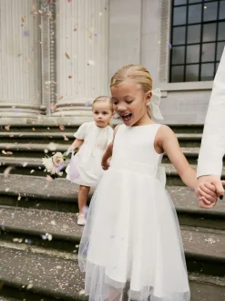 Next Flower Girl Bow Dress (3mths-16yrs) White Hot