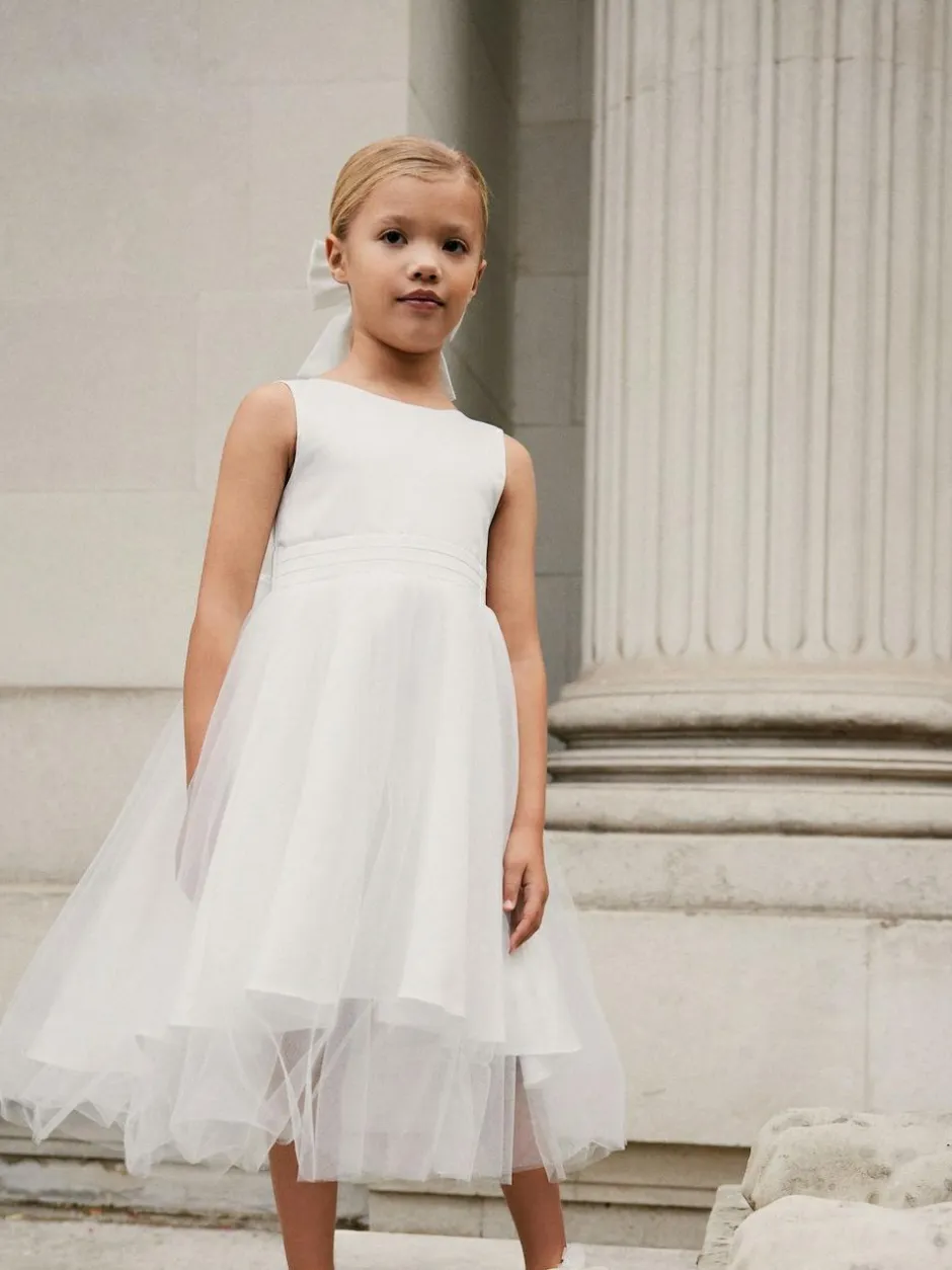 Next Flower Girl Bow Dress (3mths-16yrs) White Hot