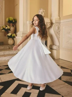 Next White Flower Girl Bow Dress (6-13yrs)