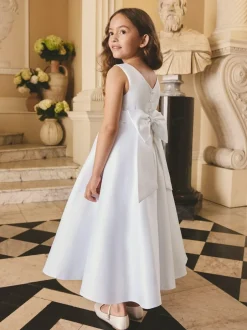 Next White Flower Girl Bow Dress (6-13yrs)