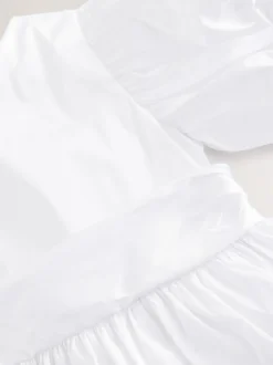 Next Flower Girl Taffeta Bow Dress (3mths-8yrs) White Clearance
