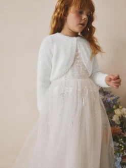 Next Fluffy Occasion Shrug (12mths-16yrs) White Best