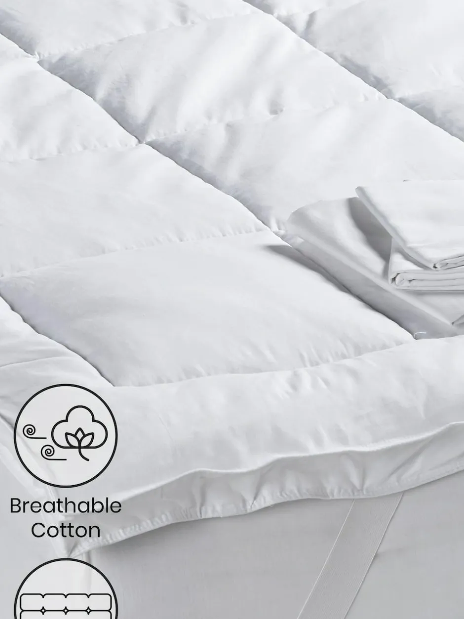 Next White Fresh 100% Cotton Mattress Topper Outlet