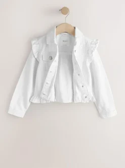 Next Frill Shoulder Denim Jacket (3-16yrs) White Discount