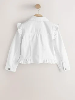 Next Frill Shoulder Denim Jacket (3-16yrs) White Discount