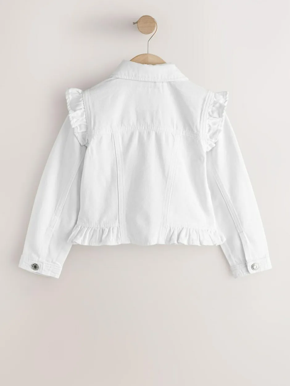 Next Frill Shoulder Denim Jacket (3-16yrs) White Discount