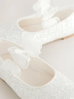 Next Glitter Butterfly Strap Occasion Shoes White Online