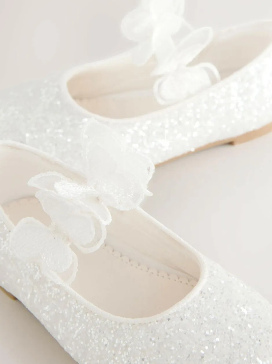 Next Glitter Butterfly Strap Occasion Shoes White Online
