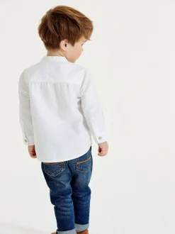 Next Grandad Collar Linen Mix Shirt (3mths-7yrs) White Sale