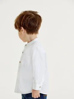 Next Grandad Collar Linen Mix Shirt (3mths-7yrs) White Sale