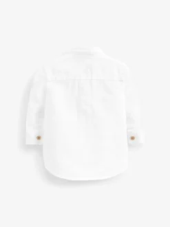 Next Grandad Collar Linen Mix Shirt (3mths-7yrs) White Sale