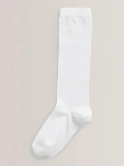 Next White Heart 3 Pack Cotton Rich Knee High Socks