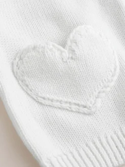 Next Heart Pocket Button Through Baby Cardigan (0mths-2yrs) White