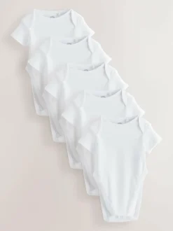 Next White Hip Dysplasia Short Sleeve Bodysuits 5 Pack