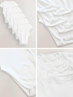 Next White Hip Dysplasia Short Sleeve Bodysuits 5 Pack