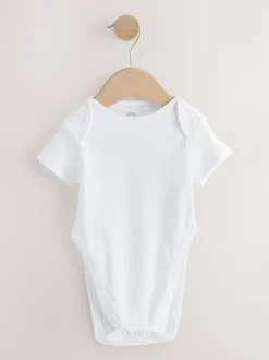 Next White Hip Dysplasia Short Sleeve Bodysuits 5 Pack