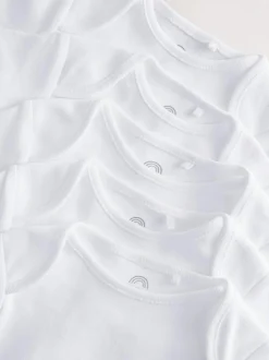 Next White Hip Dysplasia Short Sleeve Bodysuits 5 Pack