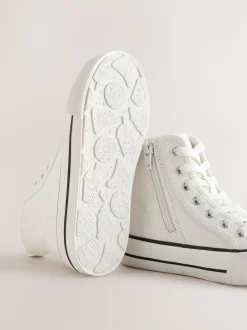 Next Lace-Up High Top Trainers White Hot