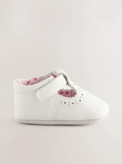 Next Leather Baby T-Bar Shoes (0-24mths) White Discount