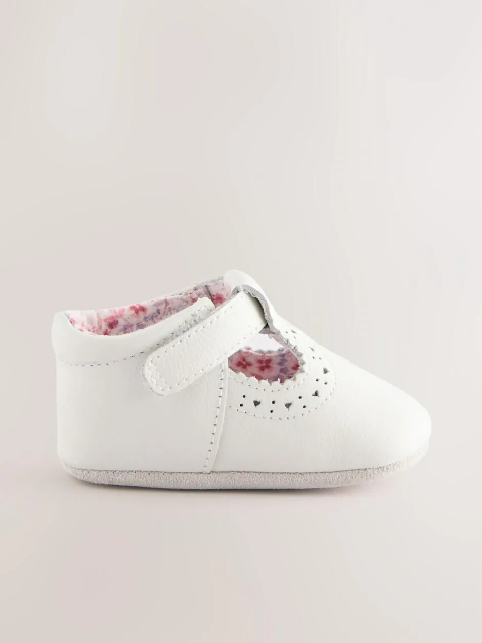Next Leather Baby T-Bar Shoes (0-24mths) White Discount
