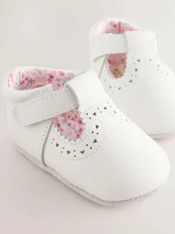 Next Leather Baby T-Bar Shoes (0-24mths) White Discount