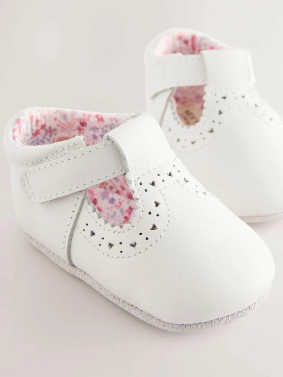 Next Leather Baby T-Bar Shoes (0-24mths) White Discount