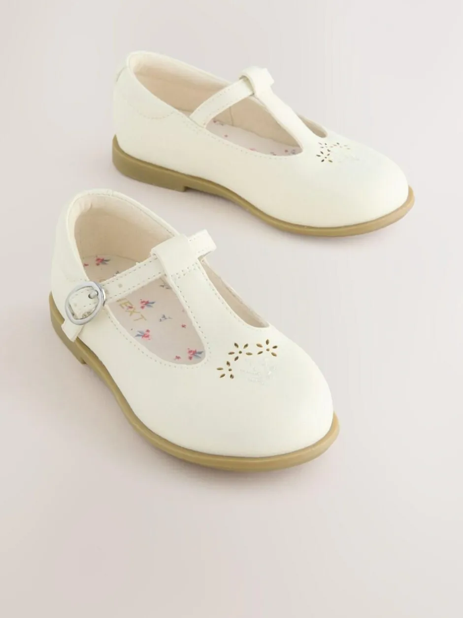 Next Leather T-Bar Shoes White