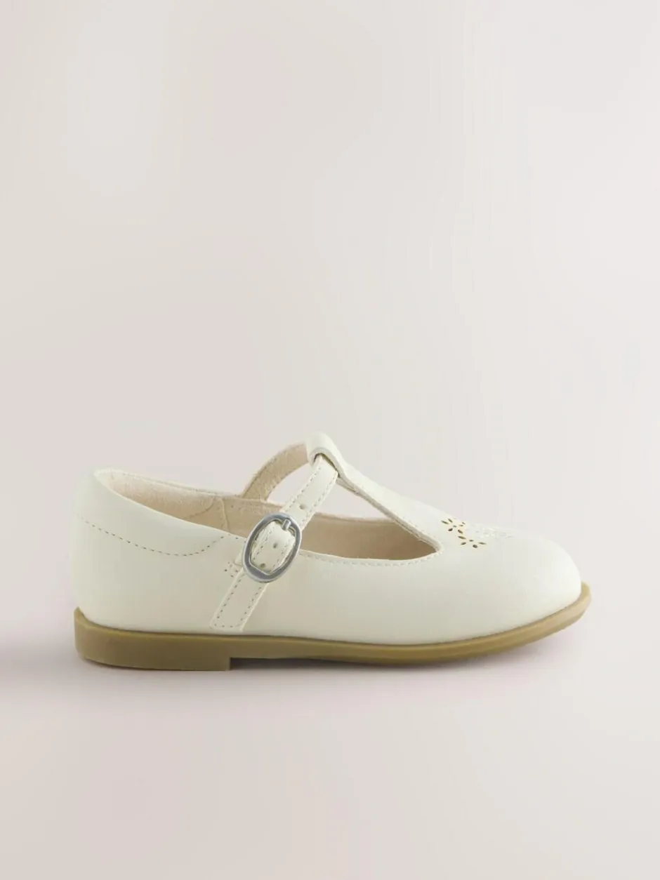 Next Leather T-Bar Shoes White