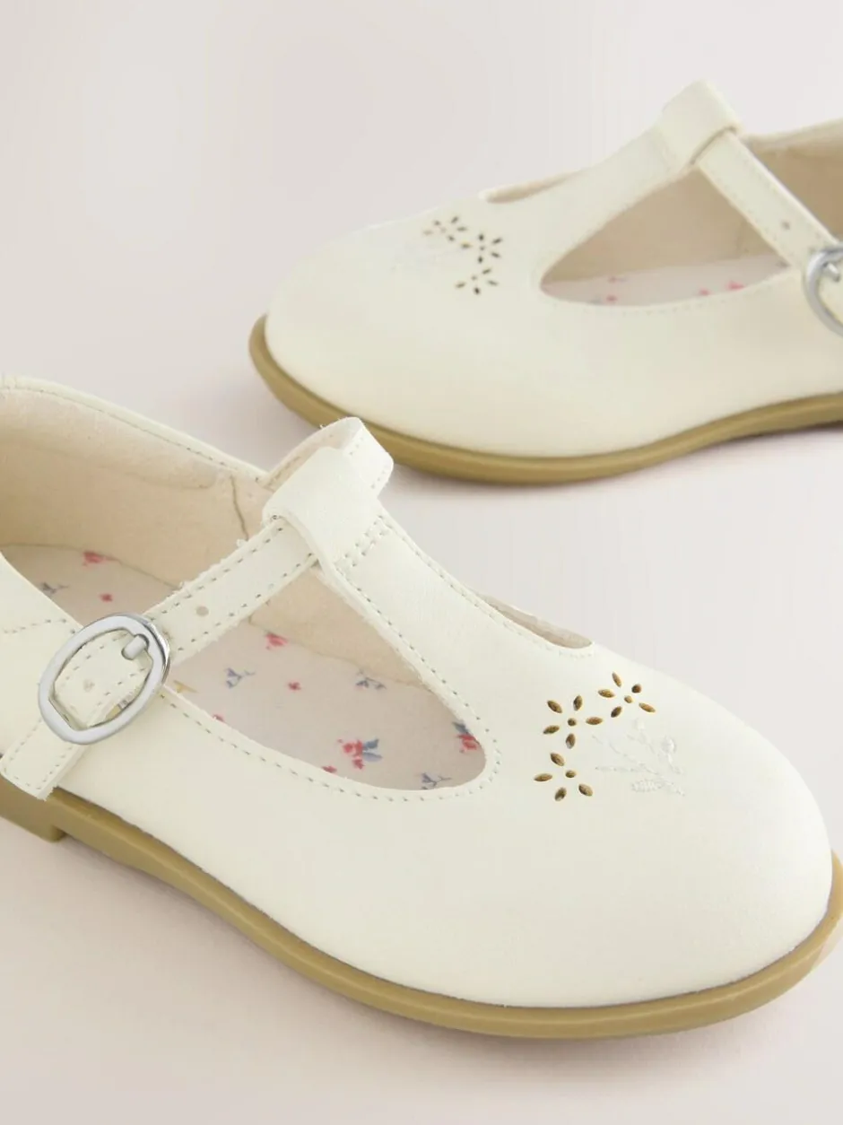 Next Leather T-Bar Shoes White