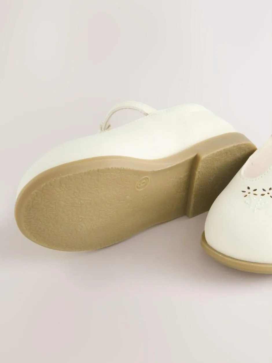 Next Leather T-Bar Shoes White