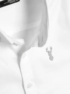 Next White Logo Short Sleeve Cotton Rich Oxford Shirt (3-16yrs) Online