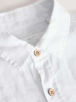 Next Long Sleeve 100% Linen Shirt (3-16yrs) White Hot