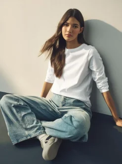 Next White Long Sleeve Crew Neck T-Shirt Sale