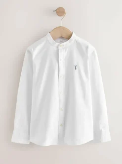 Next Long Sleeve Grandad Collar Oxford Shirt (3-16yrs) White Online