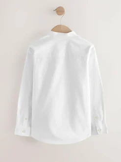 Next Long Sleeve Grandad Collar Oxford Shirt (3-16yrs) White Online