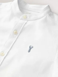 Next Long Sleeve Grandad Collar Oxford Shirt (3-16yrs) White Online