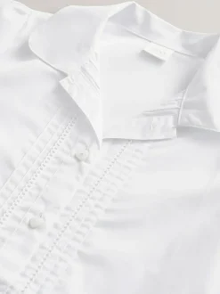 Next White Long Sleeve Lace Trim School Blouse (3-14yrs) Outlet